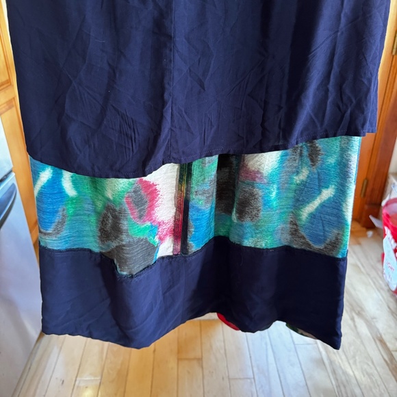 NWT Anthropologie Watercolor Printed, Size Large, A-Line Maxi Dress Back Cut-Out - Picture 12 of 16